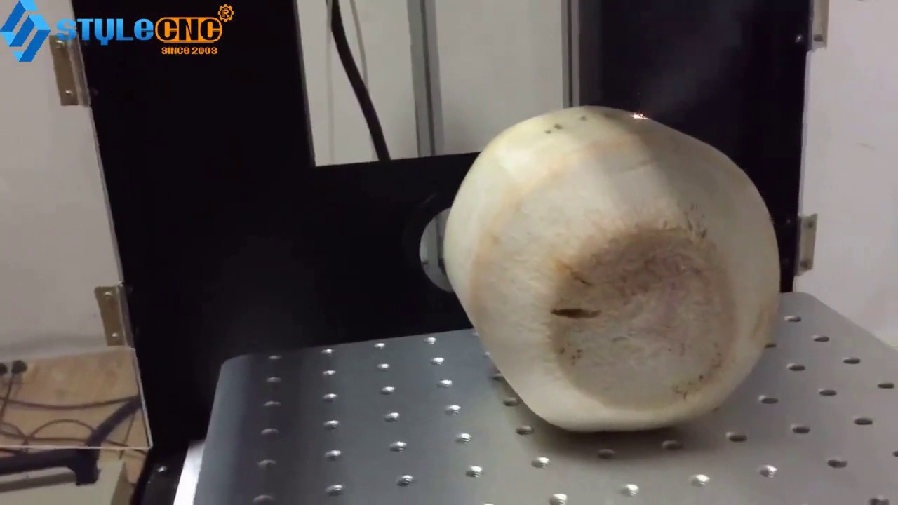 CO2 激光打標機在新鮮椰子上 DIY 定制徽標 CO2 激光打標機在新鮮椰子上 DIY 定制徽標